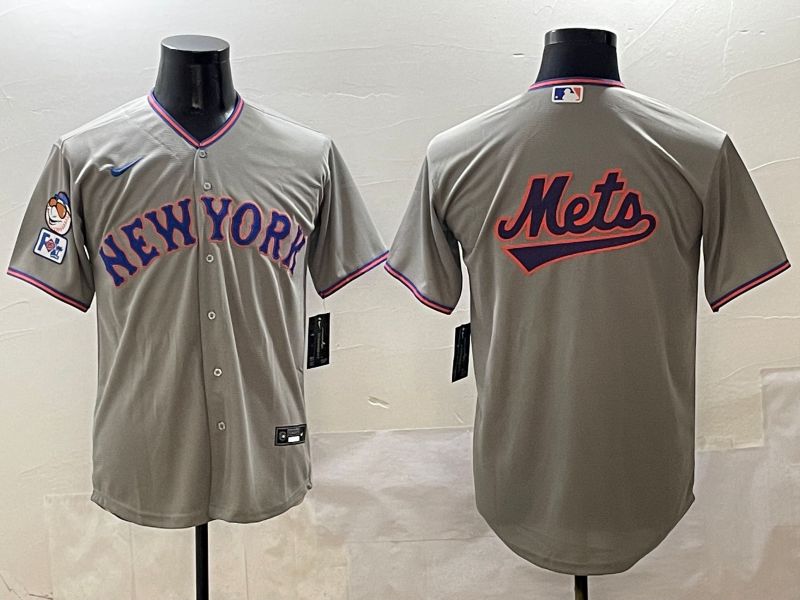 Men New York Mets Blank Grey Second generation 2025 Nike MLB Jersey style 15
